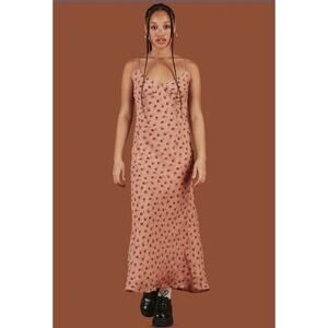 UNIF Pink Floral Slip Dress